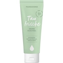 Grüne Tube mit Duschgel, Duft: Patchouli, Jasmin, Amber.